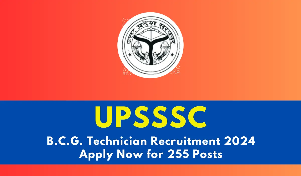 UPSSSC BCG Technician Recruitment 2024